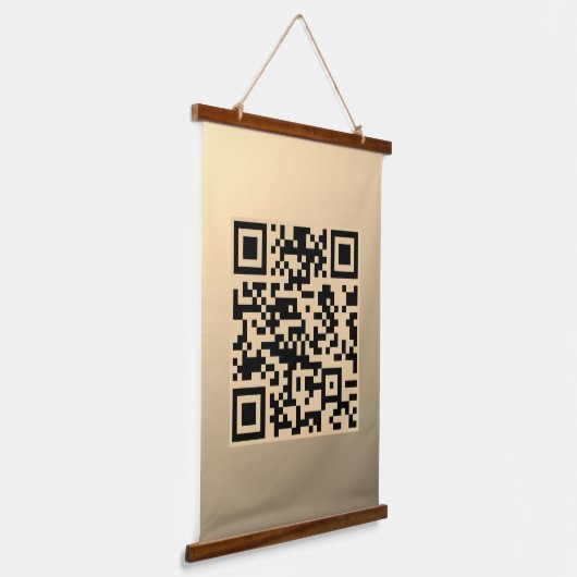 Direct bewerkbare QR-code Sjabloon | Faux Gold Hangend Wandkleed (Gebogen)