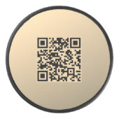 Direct bewerkbare QR-code Sjabloon | Faux Gold Hockey Puck (Voorkant)