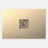Direct bewerkbare QR-code Sjabloon | Faux Gold Inpakpapier Vel (Voorkant 2)