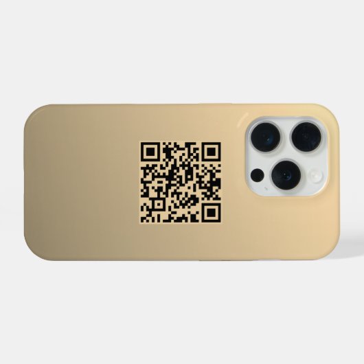 Direct bewerkbare QR-code Sjabloon | Faux Gold iPhone Hoesje (Achterkant horizontaal)