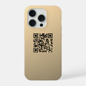 Direct bewerkbare QR-code Sjabloon | Faux Gold iPhone Hoesje (Achterkant)