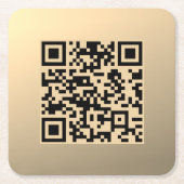 Direct bewerkbare QR-code Sjabloon | Faux Gold Kartonnen Onderzetters (Voorkant)
