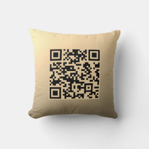 Direct bewerkbare QR-code Sjabloon Faux Gold Kussen