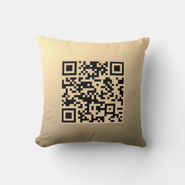 Direct bewerkbare QR-code Sjabloon | Faux Gold Kussen (Voorkant)