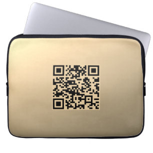 Direct bewerkbare QR-code Sjabloon   Faux Gold Laptop Sleeve