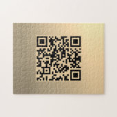 Direct bewerkbare QR-code Sjabloon | Faux Gold Legpuzzel (Horizontaal)
