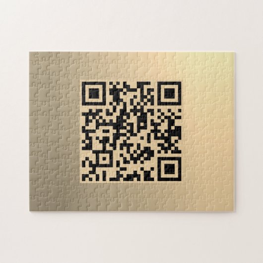 Direct bewerkbare QR-code Sjabloon | Faux Gold Legpuzzel (Horizontaal)