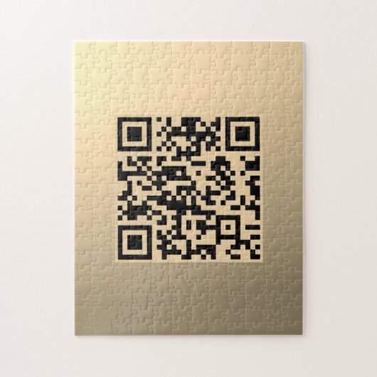 Direct bewerkbare QR-code Sjabloon | Faux Gold Legpuzzel (Verticaal)