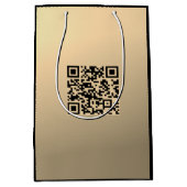 Direct bewerkbare QR-code Sjabloon | Faux Gold Medium Cadeauzakje (Voorkant)