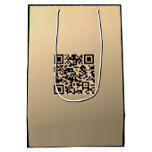 Direct bewerkbare QR-code Sjabloon | Faux Gold Medium Cadeauzakje (Achterkant)