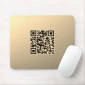 Direct bewerkbare QR-code Sjabloon | Faux Gold Muismat (Met muis)