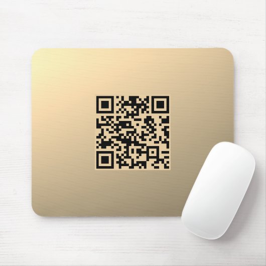 Direct bewerkbare QR-code Sjabloon | Faux Gold Muismat (Met muis)