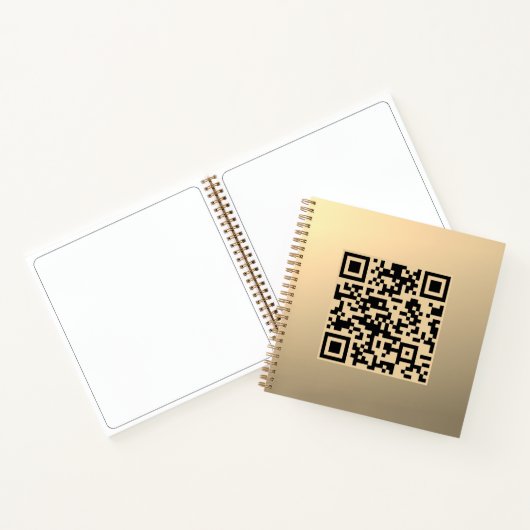 Direct bewerkbare QR-code Sjabloon | Faux Gold Notitieboek (Binnen)