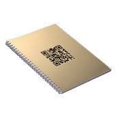 Direct bewerkbare QR-code Sjabloon | Faux Gold Notitieboek (Rechterzijde)