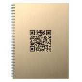 Direct bewerkbare QR-code Sjabloon | Faux Gold Notitieboek (Voorkant)