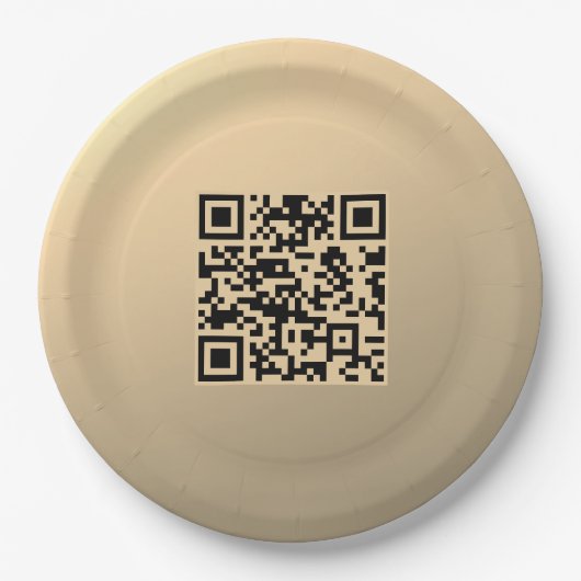 Direct bewerkbare QR-code Sjabloon | Faux Gold Papieren Bordje (Voorkant)
