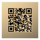 Direct bewerkbare QR-code Sjabloon | Faux Gold Perfect Poster (Voorkant)