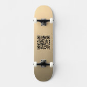Direct bewerkbare QR-code Sjabloon | Faux Gold Persoonlijk Skateboard (Voorkant)
