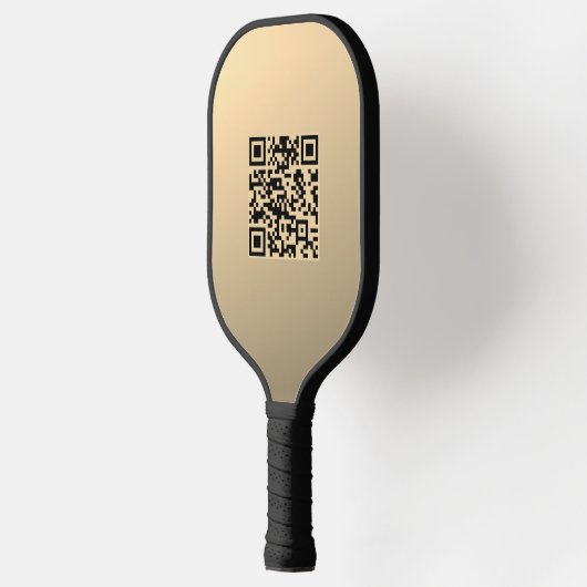 Direct bewerkbare QR-code Sjabloon | Faux Gold Pickleball Paddle (Links)