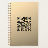 Direct bewerkbare QR-code Sjabloon | Faux Gold Planner (Voorkant)