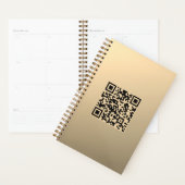 Direct bewerkbare QR-code Sjabloon | Faux Gold Planner (Display)