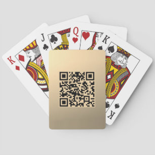 Direct bewerkbare QR-code Sjabloon   Faux Gold Pokerkaarten