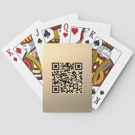 Direct bewerkbare QR-code Sjabloon | Faux Gold Pokerkaarten (Achterkant)
