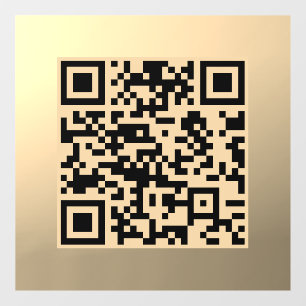 Direct bewerkbare QR-code Sjabloon Faux Gold Raamsticker