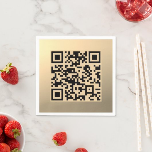 Direct bewerkbare QR-code Sjabloon | Faux Gold Servet (Insitu)