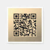 Direct bewerkbare QR-code Sjabloon | Faux Gold Servet (Voorkant)