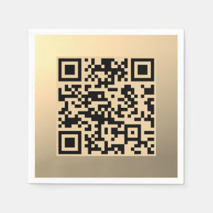 Direct bewerkbare QR-code Sjabloon   Faux Gold Servet
