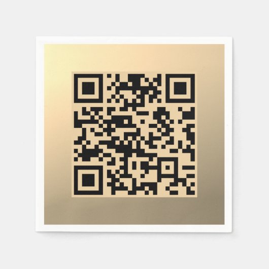 Direct bewerkbare QR-code Sjabloon | Faux Gold Servet (Voorkant)