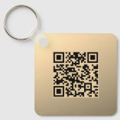 Direct bewerkbare QR-code Sjabloon | Faux Gold Sleutelhanger (Voorkant)