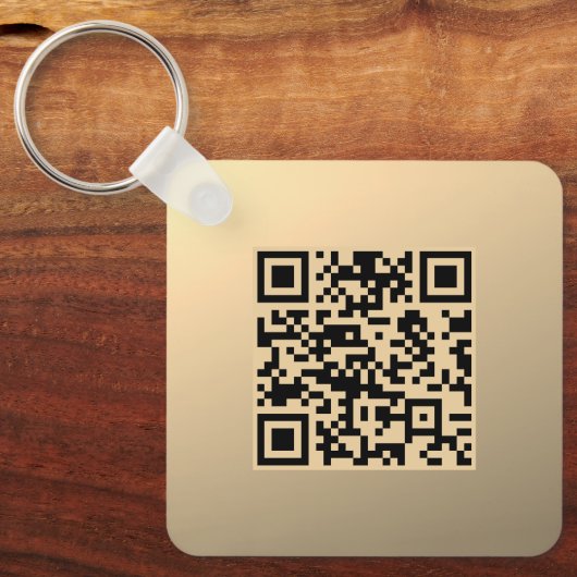 Direct bewerkbare QR-code Sjabloon | Faux Gold Sleutelhanger (Voorkant)