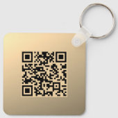 Direct bewerkbare QR-code Sjabloon | Faux Gold Sleutelhanger (Achterkant)