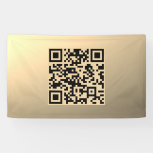 Direct bewerkbare QR-code Sjabloon   Faux Gold Spandoek