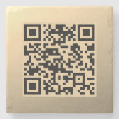 Direct bewerkbare QR-code Sjabloon | Faux Gold Stenen Onderzetter (Voorkant)