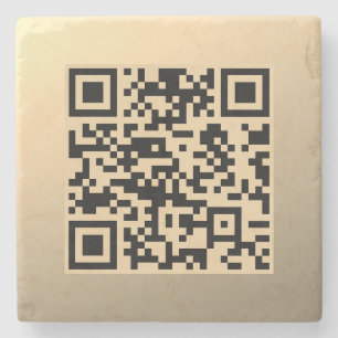 Direct bewerkbare QR-code Sjabloon   Faux Gold Stenen Onderzetter