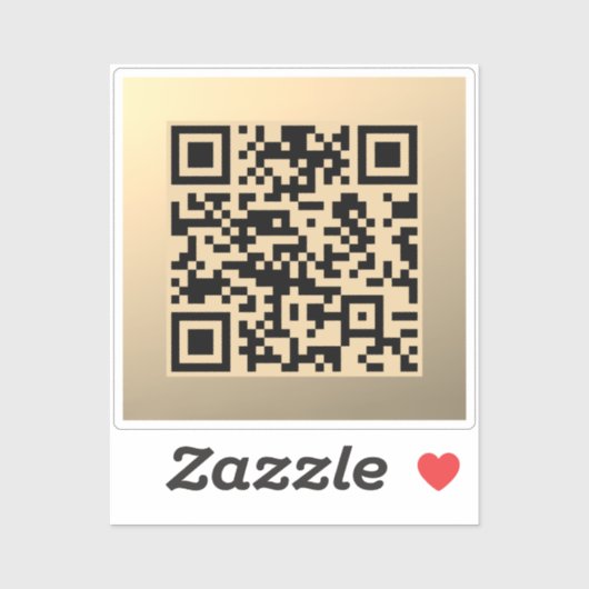 Direct bewerkbare QR-code Sjabloon | Faux Gold Sticker (Vel)