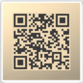 Direct bewerkbare QR-code Sjabloon | Faux Gold Sticker (Voorkant)