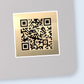 Direct bewerkbare QR-code Sjabloon | Faux Gold Sticker