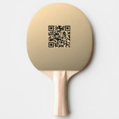 Direct bewerkbare QR-code Sjabloon | Faux Gold Tafeltennisbatje (Voorkant)