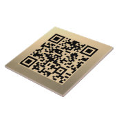 Direct bewerkbare QR-code Sjabloon | Faux Gold Tegeltje (Zijkant)