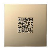 Direct bewerkbare QR-code Sjabloon | Faux Gold Tegeltje (Voorkant)
