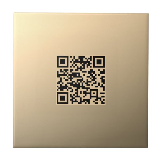 Direct bewerkbare QR-code Sjabloon | Faux Gold Tegeltje (Voorkant)