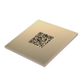 Direct bewerkbare QR-code Sjabloon | Faux Gold Tegeltje (Zijkant)