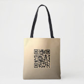 Direct bewerkbare QR-code Sjabloon | Faux Gold Tote Bag (Voorkant)