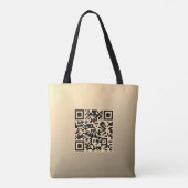 Direct bewerkbare QR-code Sjabloon | Faux Gold Tote Bag (Achterkant)