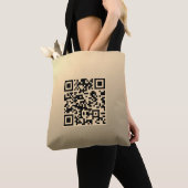 Direct bewerkbare QR-code Sjabloon | Faux Gold Tote Bag (Dichtbij)