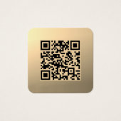 Direct bewerkbare QR-code Sjabloon | Faux Gold Vierkante Visitekaartjes (Voorkant)